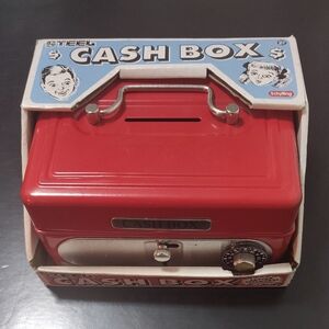 Red Small Steel Cash Box for Kids